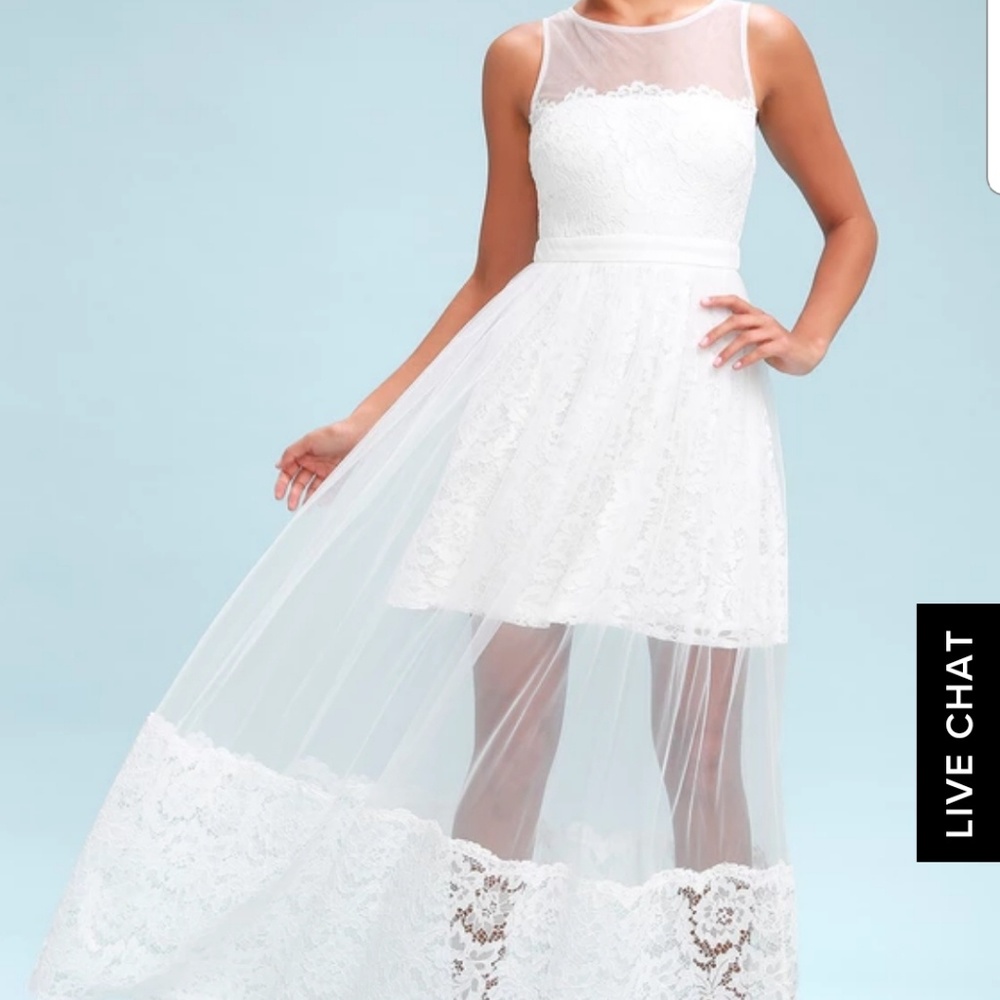 Lulu's White Lace Maxi Size Small wedding dress